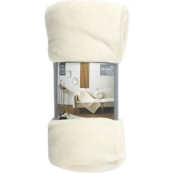 Home Deco Factory Plaid - - Molleton - Microfibre - Crème - 150 X 200 Cm* Plaid Canapé|Plaid