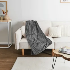 Home Deco Factory Plaid - - Flanelle - Embossé - Gris - 120 X 150 Cm* Plaid Canapé