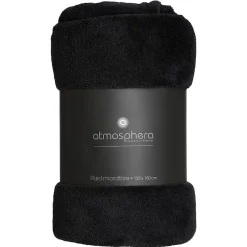 Atmosphera Créateur D'Intérieur Plaid - microfibre - noir - 125x150 cm - Atmosphera* Plaid Canapé