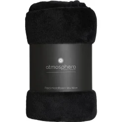 Atmosphera Créateur D'Intérieur Plaid - microfibre - noir - 125x150 cm - Atmosphera* Plaid Canapé