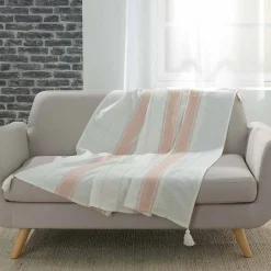 Paris Prix Plaid à Pompons "Indira" 125x150cm Rose* Plaid Canapé