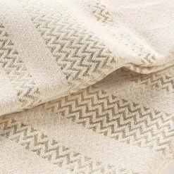 Douceur D'Intérieur Plaid a franges 125 x 150 cm coton jacquard+fils metallises doreline Sans