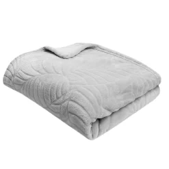 Clearance JBY Creation Plaid Avery palm gris L.180 x l.120 cm
