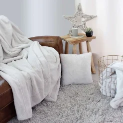Enjoy Home Plaid AZURA imitiation fourrure et flanelle* Plaid Canapé|Plaid