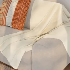 Plaid cocooning beige ivoire L.170 x l.120 cm* Plaid Polaire|Plaid