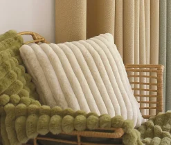 Enjoy Home Plaid côtelé olive effet fourrure Matisse - 125x150cm - Vert olive* Plaid Fourrure|Plaid
