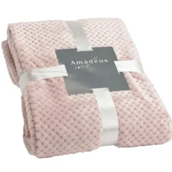 Best Amadeus Plaid damier vieux rose 170x240 cm