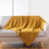 Paris Prix Plaid Déco Uni "Tricotine" 125x150cm Ocre* Plaid Canapé