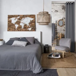 Deko & Co Plaid double gaze gris souris 220x240* Plaid Canapé|Plaid