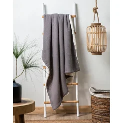 Outlet Deko & Co Plaid double gaze sherpa gris souris 130x180