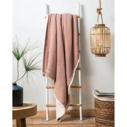 Deko & Co Plaid double gaze sherpa taupe 130x180* Plaid Canapé|Plaid