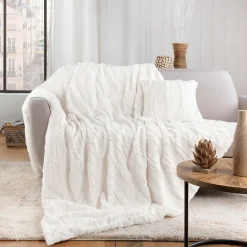 Eden Plaid doux a poil et sherpa Foxy* Plaid Canapé|Plaid