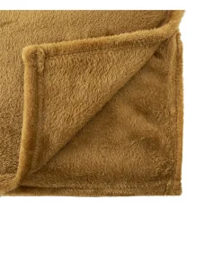 Atmosphera Plaid doux Jaune Mordoré 150 x 200 cm avec sac de rangement* Plaid Canapé|Plaid
