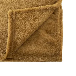Atmosphera Plaid doux Jaune Mordoré 150 x 200 cm avec sac de rangement* Plaid Canapé|Plaid