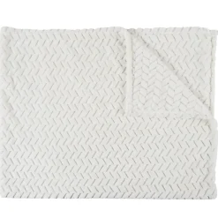 Online Importdistrib PLAID EFFET CHEVRON CREME 120X150CM M8