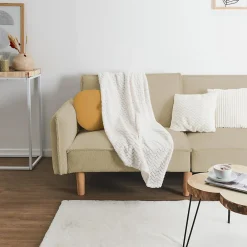 Online Importdistrib PLAID EFFET CHEVRON CREME 120X150CM M8