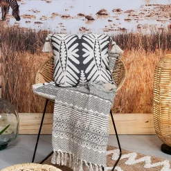 Online Deko & Co Plaid en coton imprimé Africa L.150 x l.130cm Deco&co