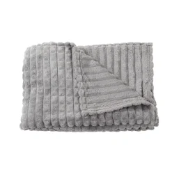 Best Plaid en fausse fourrure ultra doux gris 200x130 cm