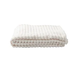 Plaid en fausse fourrure ultra doux blanc écru 200x130 cm* Plaid Fourrure|Plaid