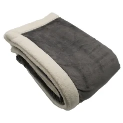 Toison d'Or Plaid en microvelours doublé sherpa (150x200 cm - Gris Foncé)* Plaid Canapé
