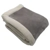 Clearance Toison d'Or Plaid en microvelours doublé sherpa (130x150 cm - Gris Perle)