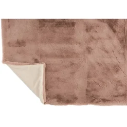 Clearance J-Line Plaid en polyester rose poudré 180x130 cm