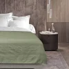 Douceur D'Intérieur Plaid enroulable 220x240 cm Polycoton Lucile Sauge avec fermeture boutons* Plaid Canapé