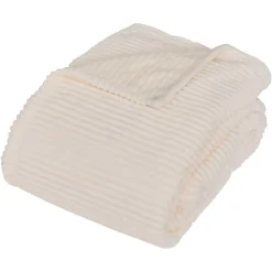 Atmosphera Créateur D'Intérieur Plaid flanelle côtelé Arum ivoire 240x220cm - Atmosphera* Plaid
