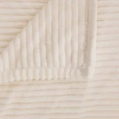 Atmosphera Créateur D'Intérieur Plaid flanelle côtelé Arum ivoire 240x220cm - Atmosphera* Plaid