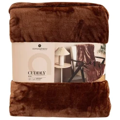 Atmosphera Créateur D'Intérieur Plaid flanelle Cuddly marron 180x230cm - Atmosphera