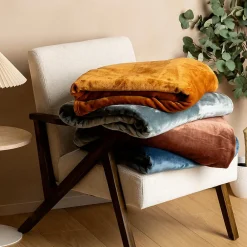 Atmosphera Créateur D'Intérieur Plaid flanelle Cuddly marron 130x180cm - Atmosphera* Plaid