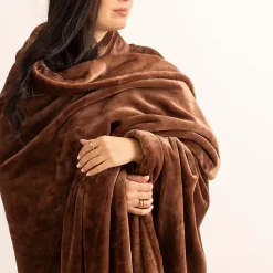 Atmosphera Créateur D'Intérieur Plaid flanelle Cuddly marron 130x180cm - Atmosphera* Plaid