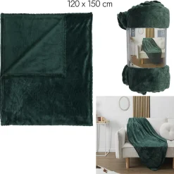 Importdistrib PLAID FLANELLE EMBOSSE VERT SAPIN 120X150CM M12* Plaid