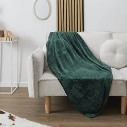 Importdistrib PLAID FLANELLE EMBOSSE VERT SAPIN 120X150CM M12* Plaid