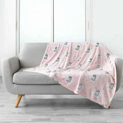 Paris Prix Plaid Flanelle Enfant "Petite étoile" 125x150cm Rose* Plaid Canapé|Plaid