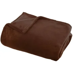 Atmosphera Créateur D'Intérieur Plaid flanelle Ollis marron tonka 180x130cm - Atmosphera* Plaid Canapé
