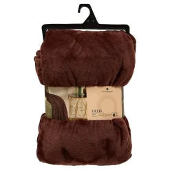 Atmosphera Créateur D'Intérieur Plaid flanelle Ollis marron tonka 230x180cm - Atmosphera* Plaid
