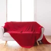Paris Prix Plaid Flanelle Uni "Arya" 180x220cm Carmin
