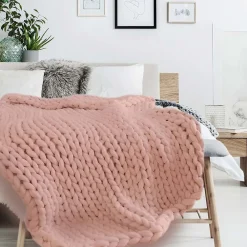 The Home Deco Factory Plaid grosses mailles Chunky 120x150 cm* Plaid Canapé|Plaid