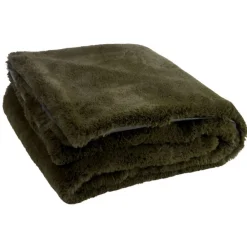 Paris Prix Plaid Imitation Fourrure "Cutie" 130x180cm Vert Kaki