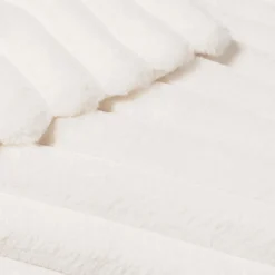 Best Douceur D'Intérieur Plaid Imitation Fourrure Ultra Doux 100% Polyester BOUDOIR Certifié OekoTEX Blanc Naturel