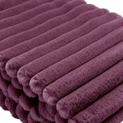 Outlet Deko&Co Plaid imitation fourrure côtelé ALBA 130x160