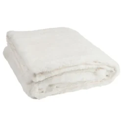 Paris Prix Plaid Imitation Fourrure "Cutie" 130x180cm Blanc* Plaid Canapé