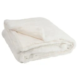 Paris Prix Plaid Imitation Fourrure "Cutie" 130x180cm Blanc* Plaid Canapé