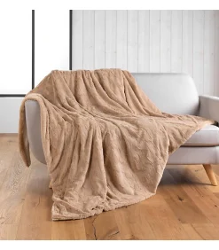 Best Douceur D'Intérieur PLAID IMITATION FOURRURE FOXY SABLE - 180x220cm - Sable