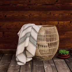 Toison d'Or Plaid laine et mohair à rayure (120x180 cm - Vert sapin)* Plaid Canapé