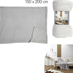 Hot Importdistrib PLAID MICROFIBRE GRIS CLAIR 150X200CM M12