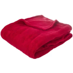 Sale Atmosphera Créateur D'Intérieur Plaid microfibre 125x150 - Rouge foncé- Atmosphera