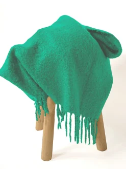 Plaid mohair à frange vert L.150 x l.120 cm* Plaid Polaire|Plaid