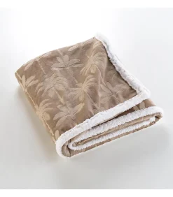 Douceur D'Intérieur Plaid motif palmier 125x150cm - 125x150cm - Taupe* Plaid Canapé